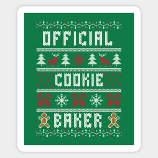 Official Cookie Baker Christmas Sweater Holiday Baking Sticker